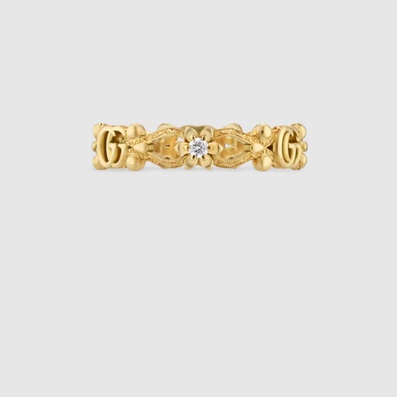 GUCCI FLORA 18K RING WITH DIAMONDS size: 5 - Picture 2 of 5
